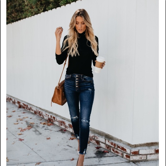 CALLIE Black Slim Fit Turtleneck - Picture 6 of 8